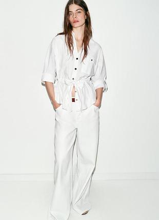 Поплиновая рубашка сафари zara 8665/766 м