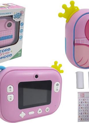 Фотоапарат з принтером "flamingo" 2 камери (основна і фронтальна), microsd 32gb (в комплекті), usb, відео 1080p, в коробці
