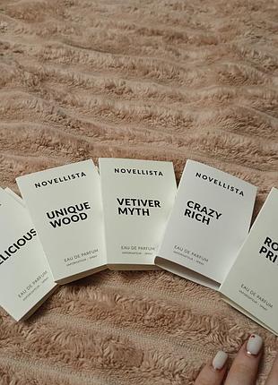 Пробник novellista so delicious, crazy rich,vetiver myth , unique myth, rouge prive