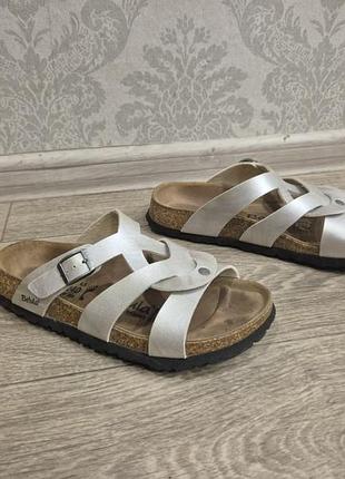 Ортопедические кожаные шлепанцы сандалии betula от birkenstock размер 37 (24 см)