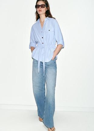Поплиновая рубашка сафари zara - xs, м