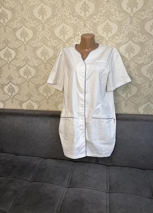 Жіночий медичний халат clinic dress білий, розмір 46