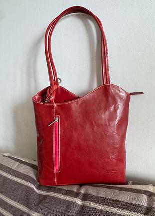 Шкіряна сумка - рюкзак genuine leather