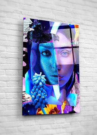 Картина на стекле "кибер-футуристическая девушка" 30х45см (pic-045-00)