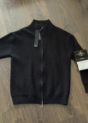 Чоловіча кофта на замку stone island, чорна, розмір m нова