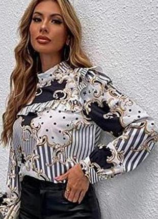 Оригинальная блузка shein в роскошном стиле барокко (в духе коллекций versace) /34
