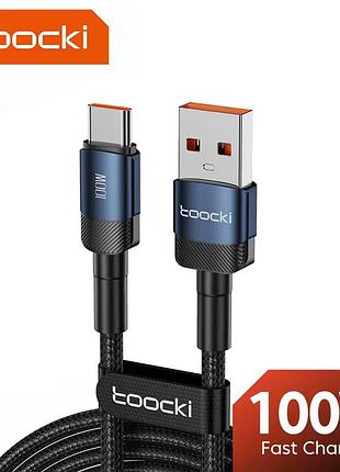 Кабель 100 см toocki a-c 100w usb-a на type-c швидке заряджання смартфонів планшетів fast charging 1