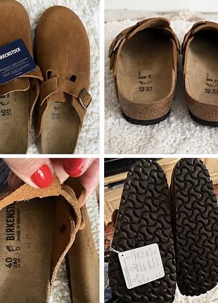 Birkenstock boston оригинал размер: 40 (260 мм) made in germany цвет: коричневый материал: натуральная кожа (нубук) анатомическая пробковая стелька