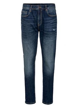 Джинсы regular fit зауженные для мужчины livergy lycra® 404431 темно-синий