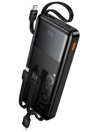 Портативное зу power bank hoco j156 founder 22.5w+pd20w with 4 cables 10000 mah black