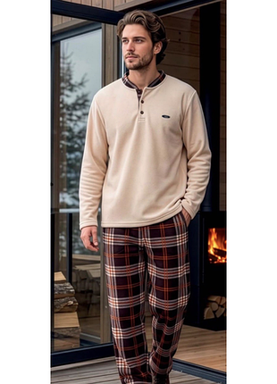Мужской домашний костюм в клетку пижамы pijama'n