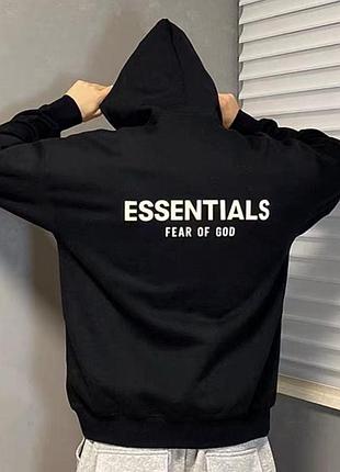 Худі чоловіча жіноча essentials fear of god чорна нова