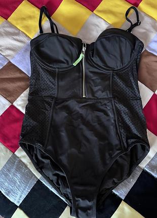 Жіночий суцільний купальник river island, чорний сітчастий