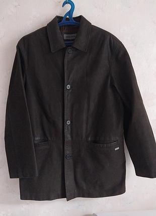 Куртка чоловіча шкіряна pierre cardin xl 50р., шкіра коричнева