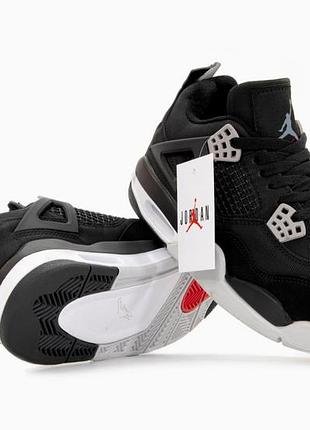 Кросівки nike air jordan 4 retro black canvas арт 15573