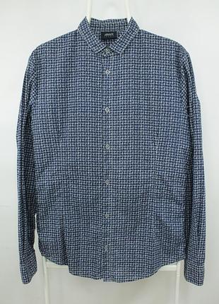 Легка брендова сорочка рубашка armani jeans pattern slim fit casual dress shirt men’s
