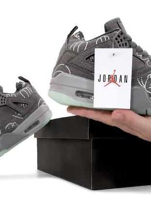 Кроссовки nike air jordan 4 retro kaws grey арт 15574