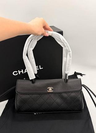 Женская сумка премиум top handle flap bag black
