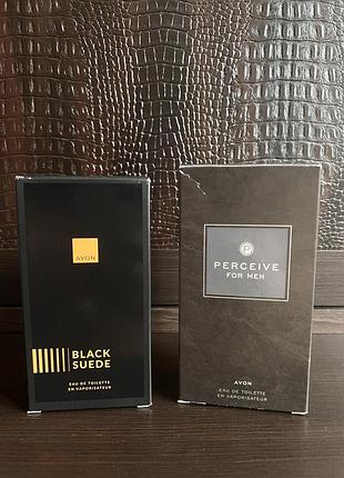 Чоловічі духи, парфуми avon, black suede, perceive for men,