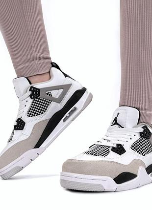 Кроссовки nike air jordan 4 retro white blck арт 15576
