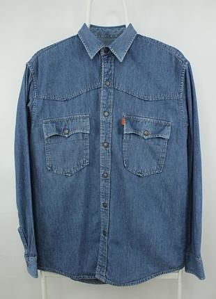 Винтажная рубашка levi's orange tab blue denim shirt men's