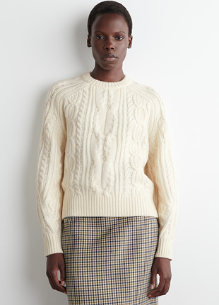 Джемпер жіночий cos cable-knit wool-cashmere jumper / м