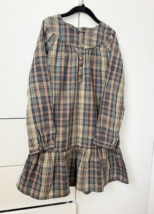 Сукня в клітинку massimo dutti для дівчинки, розмір 7-8 років (122-134 см)