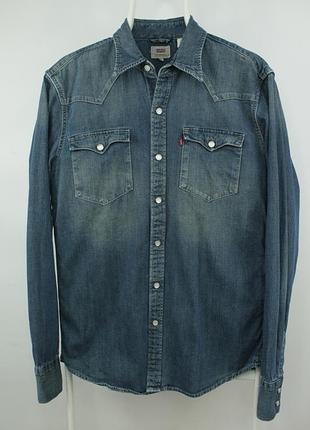 Джинсова сорочка рубашка levi's barstow western blue denim shirt men's
