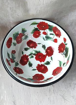 Миска эмалированная idilia "маки" (1,5 л)
