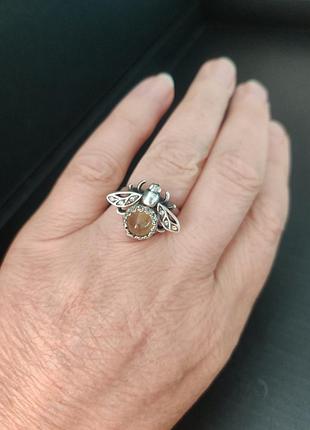 Серебряное кольцо флюорит