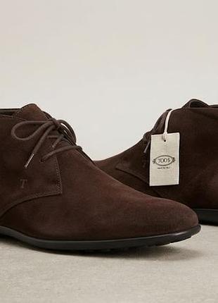 Замшевые ботинки дезерты tod's оригинал размер 37 (шоколад) casual, smart casual)