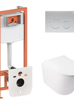 Готовое решение qtap для ванной комнаты: подвесной унитаз swan ultra quiet 485 x 360 x 320 + комплект инсталляции nest 4 в 1