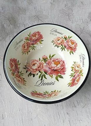 Миска эмалированная idilia "пионы" (0,6 л)
