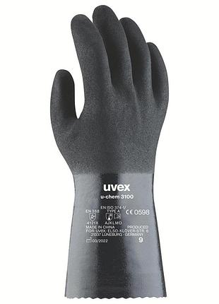Перчатки химической защиты uvex u-chem 3100 с nbr-покрытием (60968) размер 10