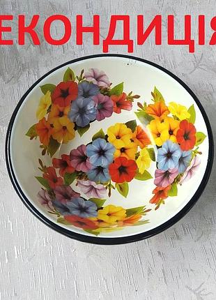 Миска эмалированная idilia "петунии 01" (0,6 л) некондиция!