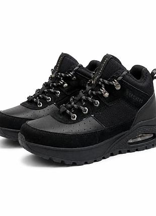 Женские кроссовки skechers air-cooled memory foam черные, 41 размер (стелька 26 см)