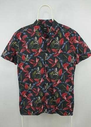 Яркая брендовая рубашка тенниска strellson cougar hawaiian s/s shirt men's