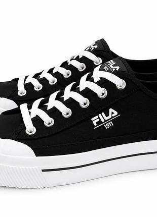 Женские кеды fila black/white —