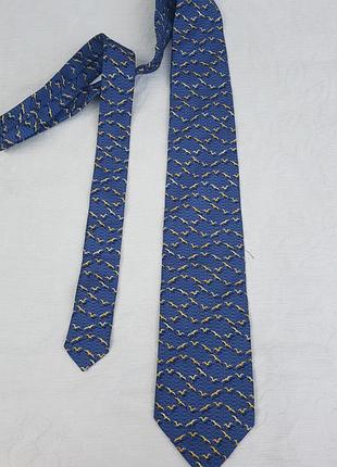 Шовкова синя краватка з принтом море чайки tie rack beaufort