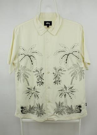 Рубашка тенниска stussy palm tree s/s shirt off white men's