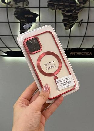 Накладка sides chrome case magsafe box iphone 11 pro,чехол с поддержкой magsafe для iphone 11 pro