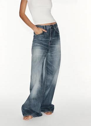 Джинсы trf extra wide-leg с высокой посадкой