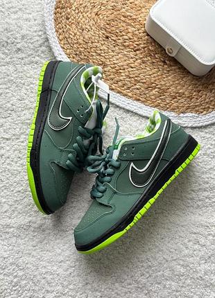 Nike sb dunk low green lobster кросівки натуральна шкіра нубук
