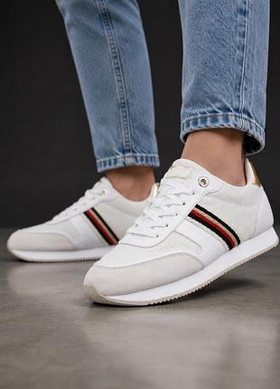 Женские кроссовки Tommy hilfiger essential runner 39 белые с кремовым (12346116)