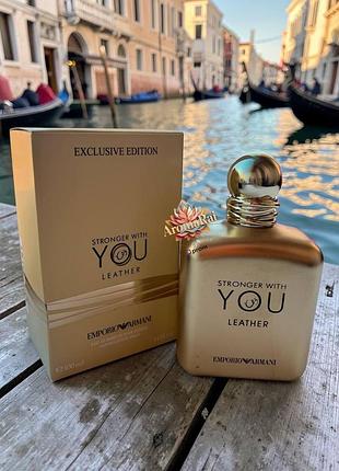 💛 топ мужской парфюм emporio armani stronger with you leather (эмпорио армани стронгер виз ю лезер) 100 мл кожаный аромат