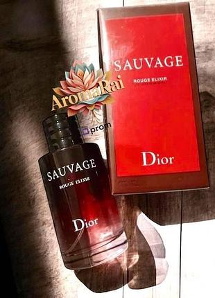 🔥 стойкая мужская туалетная вода dior sauvage rouge elixir (диор сваж руж эликсир) 100 мл. интенсивный пряно-древесный аромат