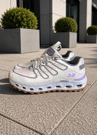 Оригинальные женские кроссовки skechers glide-step trail бежевые р. 37