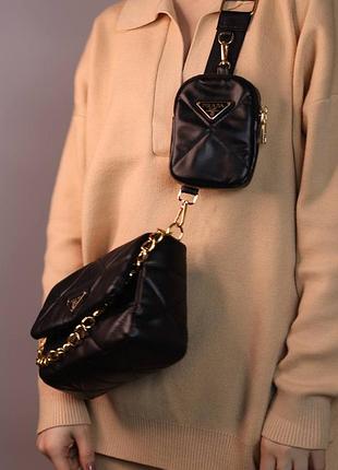 Жіноча міська сумочка prada шкіряна сумка для дівчини через плече брендова сумка крос боді для жінки прада
