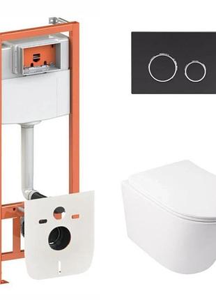 Готове рішення qtap для ванної кімнати: підвісний унітаз swan ultra quiet 485 x 360 x 320 + комплект інсталяції nest 4 в 1 (кругла