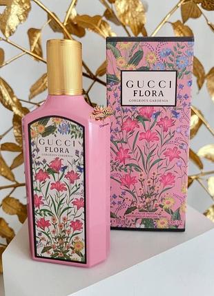 🌸 женский парфюм gucci flora gorgeous gardenia (гуччи флора горджес гардения) 100 мл фруктовые цветочные сладкие стойкие